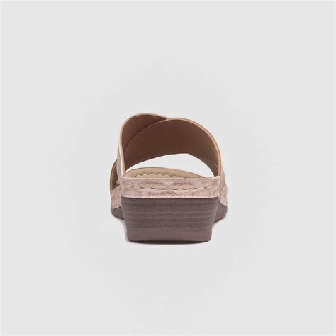 Lilley Sandra Womens Nude Wedge Mule Sandal Shoe Zone
