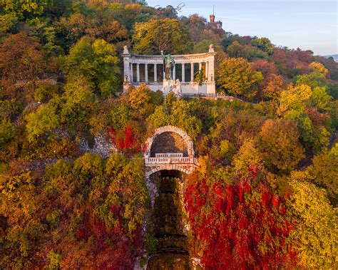Autumn sunrise in Budapest next to Gellert hill, Hungary