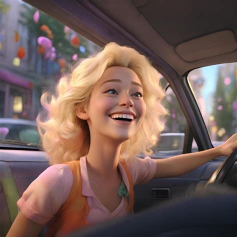 Premium Photo A Lively Cartoon Scene Rendered In D Portraying A Blonde Woman Giggling Inside
