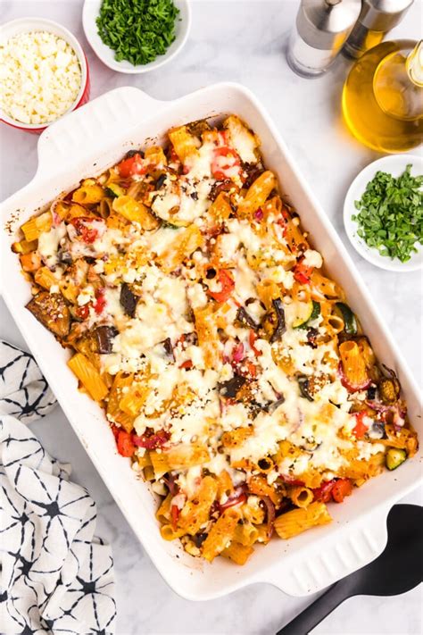 Mediterranean Roasted Vegetable Pasta Bake A Cedar Spoon