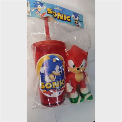 Boneco Sonic Vermelho Cm Copo E Canudo No Shoptime