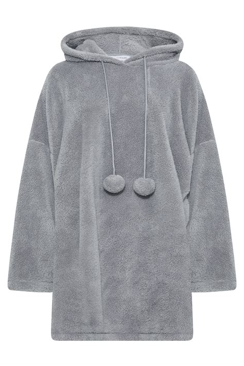 Plus Size Grey Snuggle Hoodie Yours Clothing