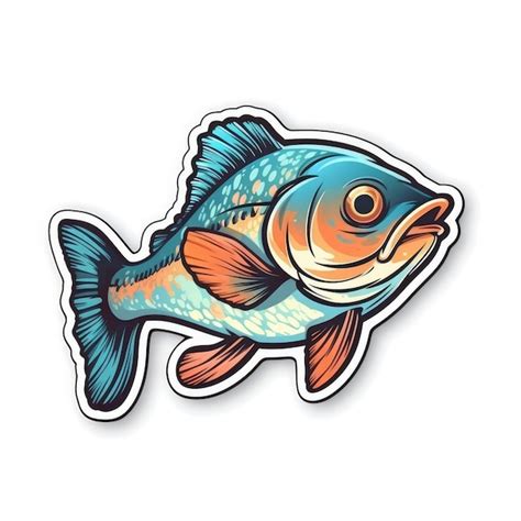 Fish Sticker Isolated Ai Generated Premium Ai Generated Image