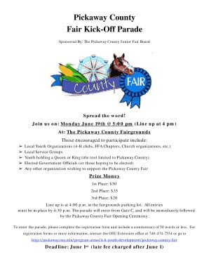 Fillable Online Pickaway Osu Fair Kick Off Parade Fax Email Print