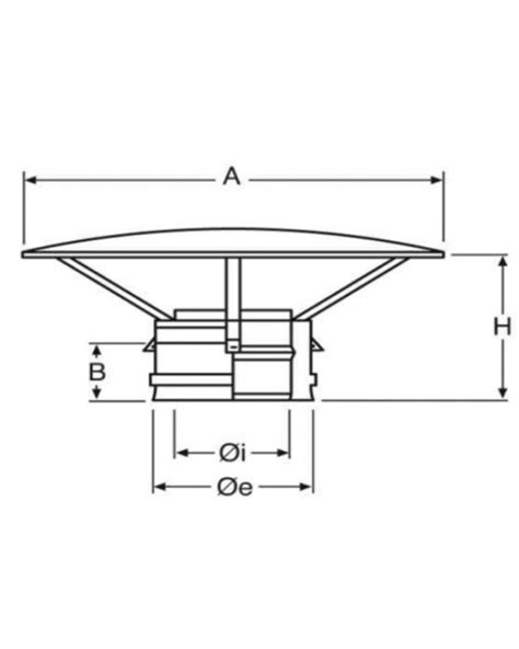 Salida Deflector 100 150mm Doble Pared INOX 316L