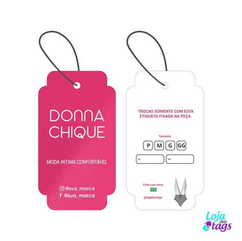 Tag Etiqueta De Lingerie Moda Intima Personalizada X Cm Elo