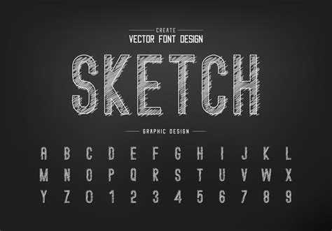 Chalk Font And Alphabet Vector Hand Draw Letter Typeface And Number