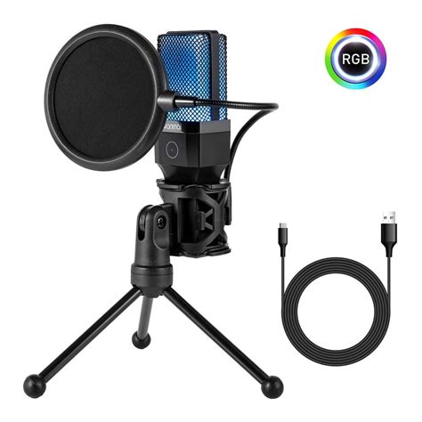 USB Gaming Microphone , X1R RGB Microphone for PC Computer - Walmart.com