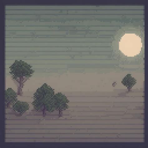 Pixel Art Screenshot With A Serene Sunset Backdrop On A Computer Screen