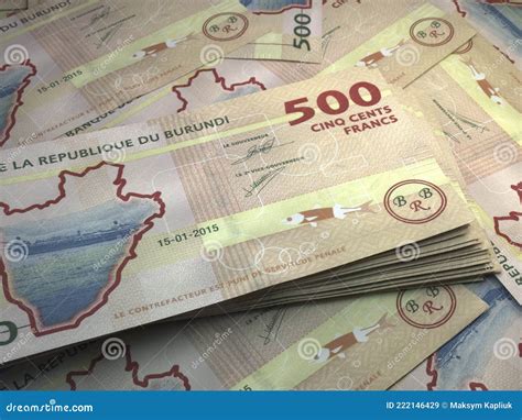 Burundian Money Burundian Franc Banknotes 500 Bif Francs Bills Stock