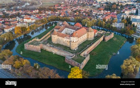 aerial view of Fagaras Fortress, Transylvania, Romania Stock Photo - Alamy