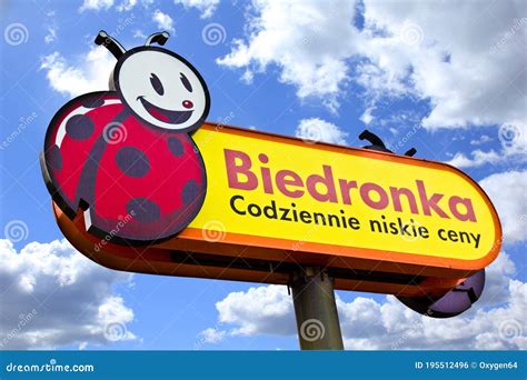 Biedronka market sign editorial photo. Image of brand - 195512496