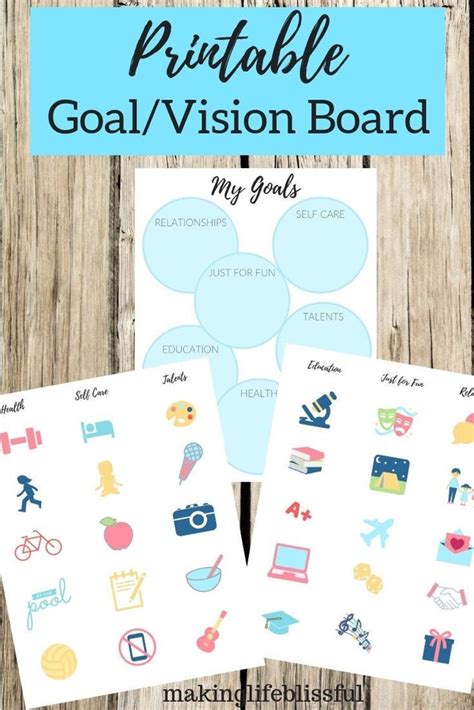 Kids Vision Board Printable Etsy
