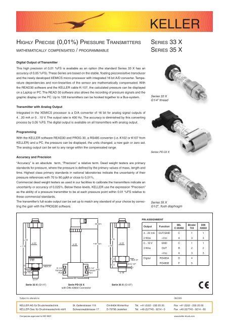 Data Sheet Series X X Keller Ag