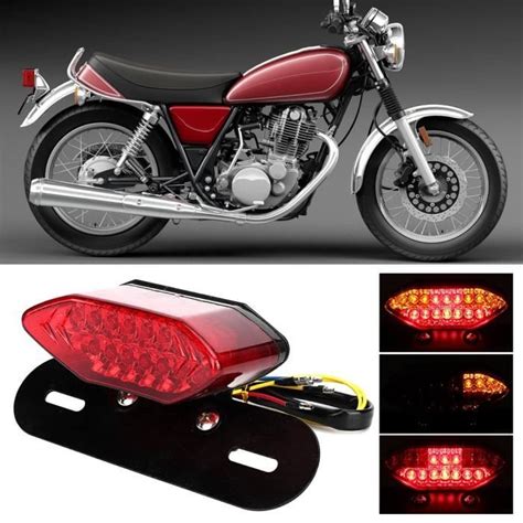 Akozon feu LED Feu arrière universel pour moto vintage LED clignotant