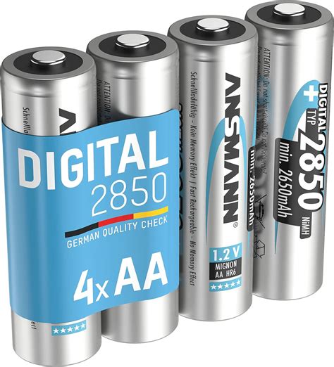 Ansmann 5035092 Aa 2850 Mah Digital Rechargeable Batteries 4 Pack Amazonca Electronics