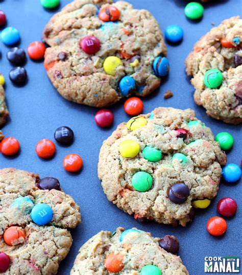 Peanut Butter M&M Cookies - Cook With Manali