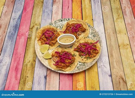 Wonderful Mexican Crispy Fried Fish Tacos On A Nice Plate With Corn