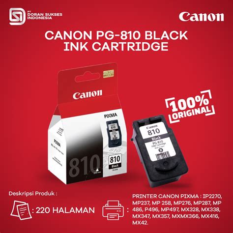 Jual Canon Pg 810 Black Ink Cartridge Provide Up To 220 Pages