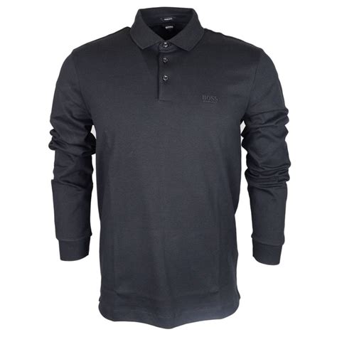 Hugo Boss Pado 11 Pima Cotton Regular Fit Long Sleeve Black Polo