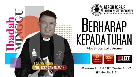 [ Live ] Ibadah Hari Minggu 18 September 2022 07 00 Wita Gereja