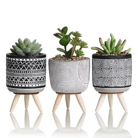 Teresa S Collections 6 5 Artificial Succulents Plants In Ceramic Pot