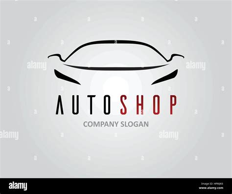 Auto Shop Car Logo Design With Concept Sports Vehicle Icon Silhouette