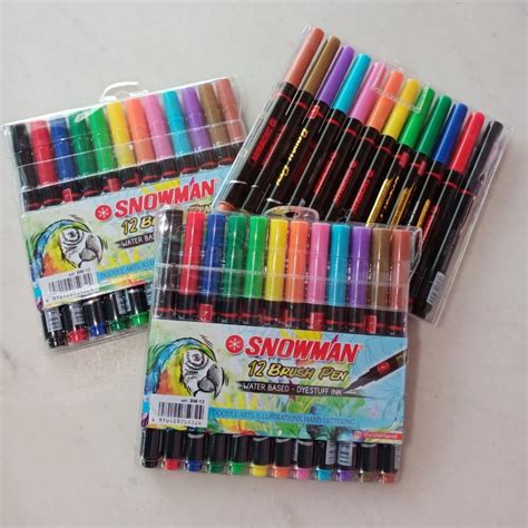 Jual Snowman Brush Pen Marker Warna Snowman Spidol Kuas Kaligrafi