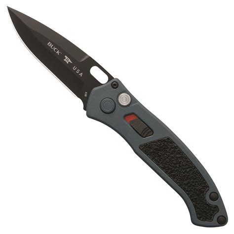 Buck Blue Titanium Impact Auto Knife Black Blade