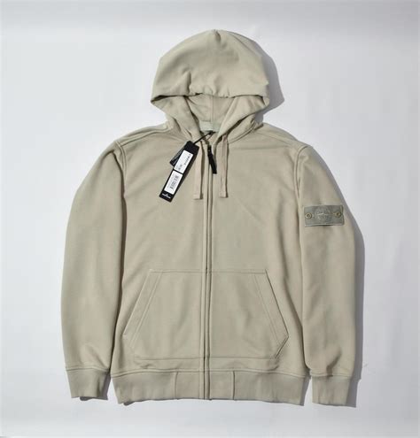 Толстовка кофта зип худи Stone Island з капюшоном Стон Айленд бежевий ...