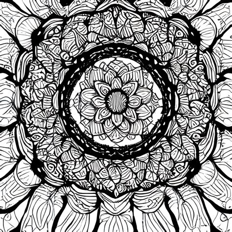 Malvorlage Sonnenblumenmandala Line Art In Schwarz Und Wei Creative