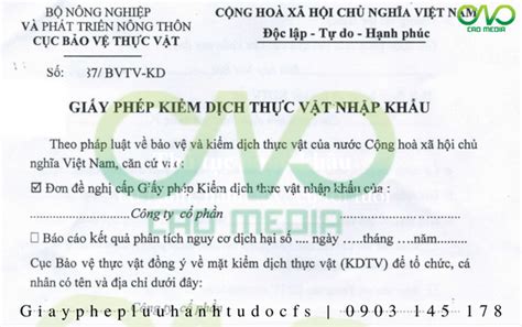 Thực Hiện Thủ Tục Xin Giấy Phép Kiểm Dịch Thực Vật Nhập Khẩu Tại C A O