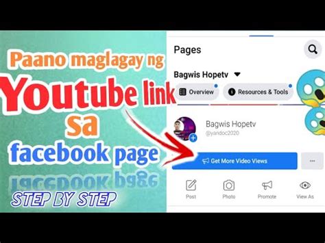 Paano Maglagay Ng Youtube Link Sa Facebook Page How To Put Youtube