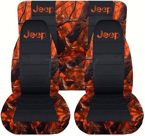 Jeep Wrangler YJ/TJ/JK 1987-2018 Camo & Black Seat Covers Front & Rear ...