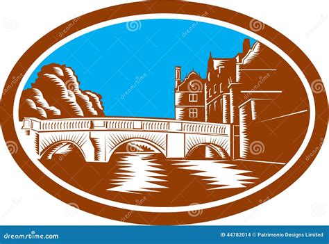 Cambridge England City Skyline Silhouette Cartoon Vector