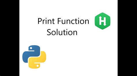 Print Function In Python Hackerrank Solution YouTube