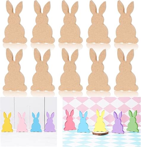 Amazon Whaline Pcs Easter Wooden Bunny Cutouts Unfinished Bunny