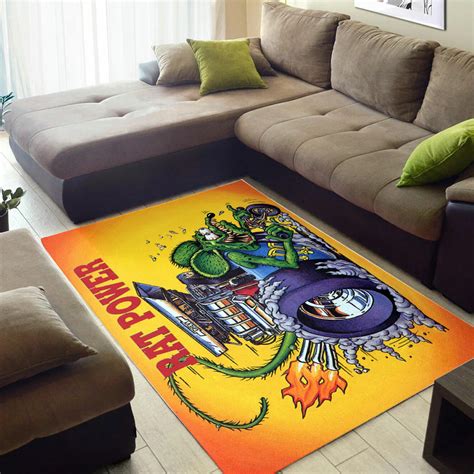Rat Fink Rat Power Hot Rod Rug Dingmun