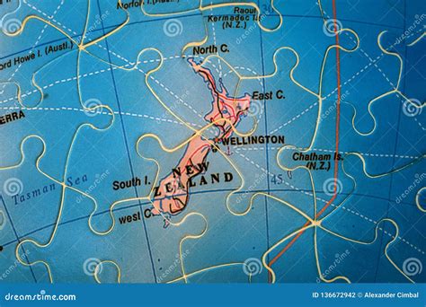 Puzzle Map Of New Zealand Stock Photo Image Of White 136672942