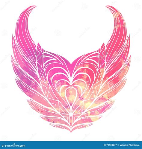 Hand Drawn Vintage Wings Stock Vector Illustration Of Beautiful