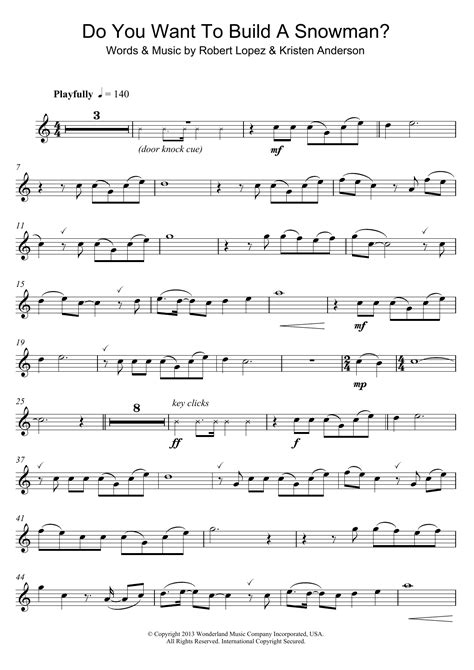 Do You Want To Build A Snowman From Frozen Sheet Music By Kristen