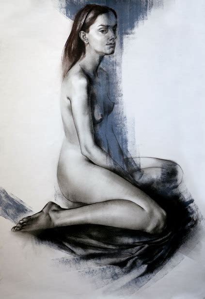 Justine portraits retrouvés Alexander Sheversky Nude seated on fabric