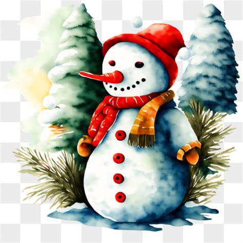 Baixe Boneco De Neve Na Floresta De Inverno Pngs Creative Fabrica