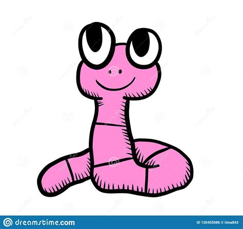 Adorable Pink Worm Doodle Stock Illustration Illustration Of Animal