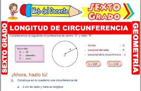 Longitud De Una Circunferencia Para Sexto Grado De Primaria Web Del