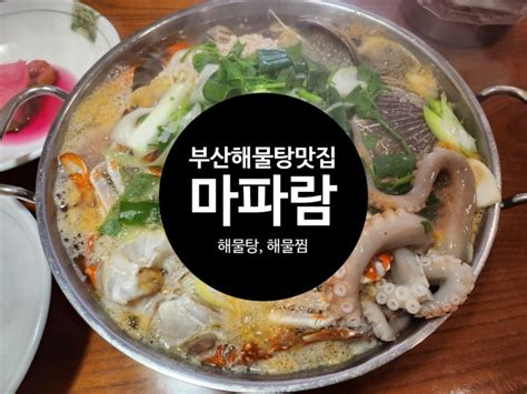 부산 해물탕 맛집 친구와 먹은 마파람 해물찜 해물탕 후기입니다 네이버 블로그