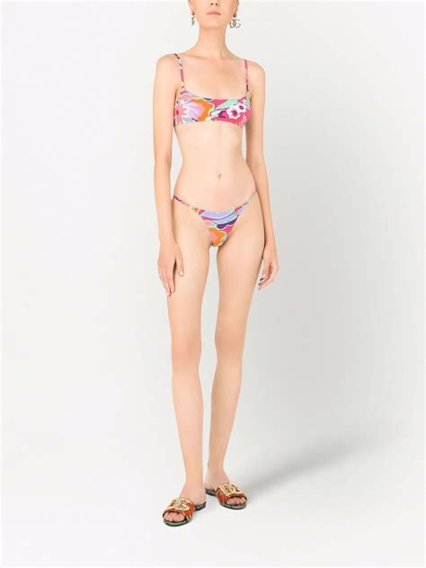 Dolce Gabbana Bikini Mit Blumen Print Farfetch