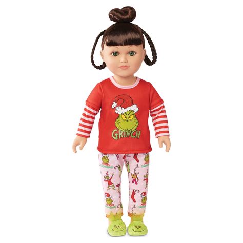 My Life As Poseable Grinch Sleepover Inch Doll Brunette Hair Green