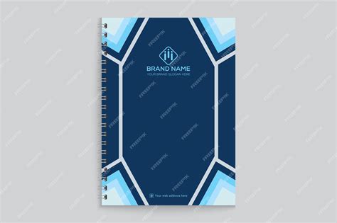 Premium Vector Blue And Black Notebook Cover Design