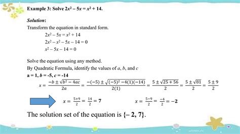 Rational Equation Transformable To Quadratic Equationpptx